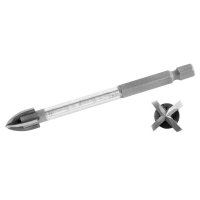 Сверло по керамической плитке 12мм крест. пласт. 6-ти гр. хвостовик Denzel