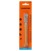 Стеклорез трёхроликовый дерев. рукоятка РОССИЯ