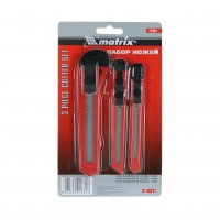 Набор ножей, выдвижные лезвия 9-9-18мм 3шт MATRIX