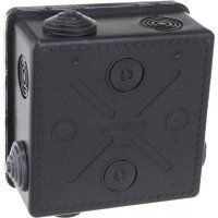 Коробка расп. О/У 100х100х50мм черная 8 вых IP54