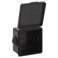 Коробка расп. О/У 65*65*40мм черная 4 вых IP54 EKF