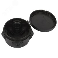 Коробка расп. О/У д=65мм. гл. 40мм черная 4 вых IP54 EKF