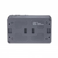 Систэм э Atlas Design Profi блок розетка 16А 250В с заземл. защ. шторки + 1-кл. вык ОП антрацит IP54