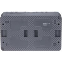 Систэм э Atlas Design Profi розетка 2-м ОП антрацит IP54