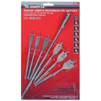 Набор свёрл по дереву перовых 10-12-16-18-20-25 мм 6шт удл. 300мм MATRIX