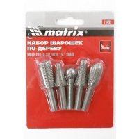 Набор шарошек по дереву 5шт MATRIX